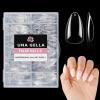 UNA GELLA Medium Almond Gel Nail Tips, 504PCS Clear Fake Nails Tips Shape Full Cover Acrylic Gel Nail Extension For Diy Home Salon 12 Sizes(A – ShortAlmond)