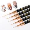 UNA GELLA Nail Art Brushes Metallic, Liner Pens 5Pcs Set For Nail Art Gel Polish, Gray Color, Detail Nail Art Design Painting Brush Set For Nails Gel Fine Drawing Nail Tools, 6/9/11/15/18mm Sizes(Black)