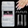 UNA GELLA Nail Tips Sqaure Extra Long Tapered Sqaure Nail Tips 504pcs XXL Clear Fake Nails Full Cover Square Gel Tips for Acrylic Nails Tips for Press on Nail Extensions Home DIY Salon 12 Sizes(Medium Square)