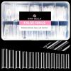UNA GELLA Nail Tips Sqaure Extra Long Tapered Sqaure Nail Tips 504pcs XXL Clear Fake Nails Full Cover Square Gel Tips for Acrylic Nails Tips for Press on Nail Extensions Home DIY Salon 12 Sizes(Half Straight)