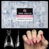 UNA GELLA Short Almond Gel Nail Tips: 504PCS Acylic Nail Tips Almond Shape Extra Short Pre Etched Half Cover 12sizes Salon Quality Soft Press On Nails DIY for Home Nails Extension(B1-Medium Almond)