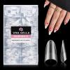 UNA GELLA Short Almond Gel Nail Tips: 504PCS Acylic Nail Tips Almond Shape Extra Short Pre Etched Half Cover 12sizes Salon Quality Soft Press On Nails DIY for Home Nails Extension(A2-Medium Almond Half)