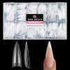 UNA GELLA Short Almond Gel Nail Tips: 504PCS Acylic Nail Tips Almond Shape Extra Short Pre Etched Half Cover 12sizes Salon Quality Soft Press On Nails DIY for Home Nails Extension(B2-Half Long Stiletto)