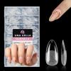 UNA GELLA Short Almond Nail Tips, 312pcs Short Almond Gel Nail Tips Shape Pre Etched Press On Nails Clear Acrylic Fake Nails No C Curve for Full Cover Nails Extension Home Art DIY Salon 12 Sizes(A4 – Pointed Almond)