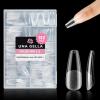 UNA GELLA Short Almond Nail Tips, 312pcs Short Almond Gel Nail Tips Shape Pre Etched Press On Nails Clear Acrylic Fake Nails No C Curve for Full Cover Nails Extension Home Art DIY Salon 12 Sizes(B0 – Long Coffin)