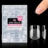 UNA GELLA Short Almond Nail Tips, 312pcs Short Almond Gel Nail Tips Shape Pre Etched Press On Nails Clear Acrylic Fake Nails No C Curve for Full Cover Nails Extension Home Art DIY Salon 12 Sizes(A02 – Extra Short Square)