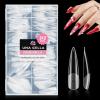 UNA GELLA Short Almond Nail Tips, 312pcs Short Almond Gel Nail Tips Shape Pre Etched Press On Nails Clear Acrylic Fake Nails No C Curve for Full Cover Nails Extension Home Art DIY Salon 12 Sizes(Extra Long Stiletto)