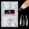 UNA GELLA Short Almond Nail Tips, 312pcs Short Almond Gel Nail Tips Shape Pre Etched Press On Nails Clear Acrylic Fake Nails No C Curve for Full Cover Nails Extension Home Art DIY Salon 12 Sizes(B0-Medium Stiletto)