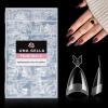 UNA GELLA Short Almond Nail Tips, 312pcs Short Almond Gel Nail Tips Shape Pre Etched Press On Nails Clear Acrylic Fake Nails No C Curve for Full Cover Nails Extension Home Art DIY Salon 12 Sizes(B – Almond Half)