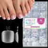 UNA GELLA Short Toe Nail Tips Flexible X-Soft Gel Toe Nails Press On 330PCS Pre-etched Short Square Toe Tips Full Cover Acrylic Fake Toe Tips Press on Toenails Women Nail Extensions DIY Salon 15 Sizes