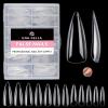 UNA GELLA X-Soft Gel Toe Nail Tips 330Pcs Brown French Press On Toenails Full Cover Square Round Toe Nail Press Ons Short Fake Acrylic Press On Toe Nails for Women Wide Big Nail Extensions 15 Sizes(Medium Stiletto)