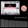UNA GELLA XXL Long Square Nails Tips 216 PCS No C Curve Straight Nail Tips Full Cover Square Gel Tips Extra Long Nail Tips Clear False Fake Nails Gel Nail Extension for Nail Salon Home DIY 12 Sizes(A0-Half Straight)