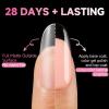 UNA GELLA Medium Oval Fake Nails Tips, 504Pcs No C Curve Oval Nail Tips Pre-Shaped No Filed Inner & Surface Full Matte Round Gel Nail Tips for Nail Extension Art DIY Salon 15 Sizes