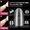UNA GELLA Short Oval Round Nail Tips, 312Pcs Short Oval Nail Tips, 15 Sizes Full Matte Surface Clear Nail Tip No Need to File for Nail Extension DIY Salon