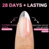 UNA GELLA Short Oval Round Nail Tips, 312Pcs Short Oval Nail Tips, 15 Sizes Full Matte Surface Clear Nail Tip No Need to File for Nail Extension DIY Salon