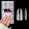 UNA GELLA Medium Oval Fake Nails Tips, 504Pcs No C Curve Oval Nail Tips Pre-Shaped No Filed Inner & Surface Full Matte Round Gel Nail Tips for Nail Extension Art DIY Salon 15 Sizes