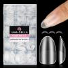 UNA GELLA Short Oval Almond Nails, 504Pcs Pre-shape Fake Nails Full Matte Cover Acrylic Round Almond Gel Nail Tips, 15 Sizes No C Curve Press on Nails for Nail Extension Art DIY Salon
