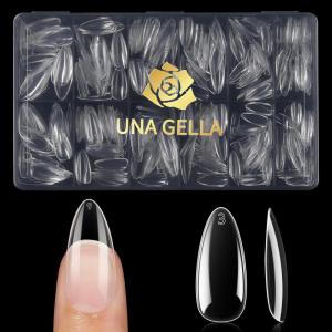 UNA GELLA Gel Nail Glue, 15ml*2pcs No U V/Lamp Needed Nail Gel Glue, Quick Air Drying Semi Solid Nail Glue GEL For Fake Acrylic Nails Tips Press Ons Extension DIY Kit(AlmondNail)