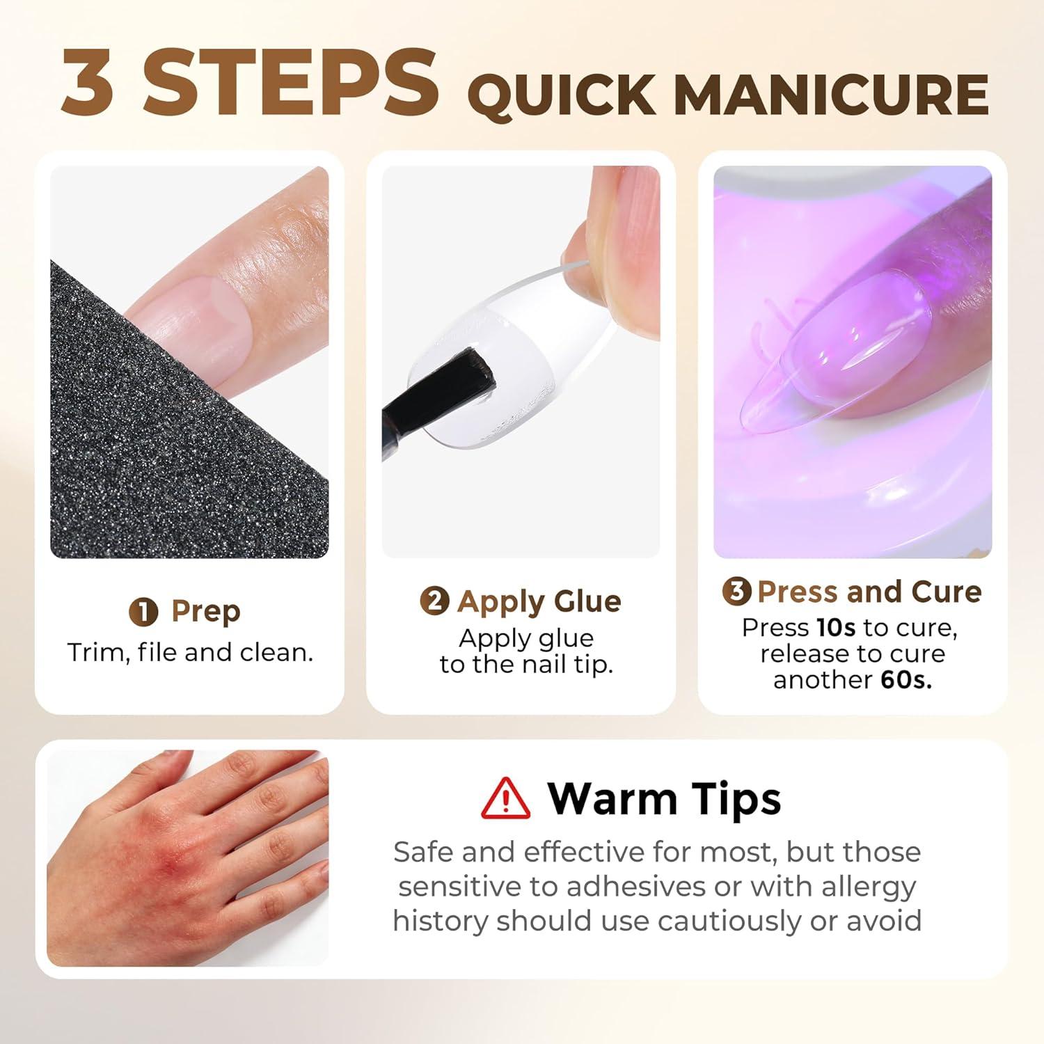 imageUNA GELLA 9 in 1 Gel Nail Glue for Clear Acrylic Nails Tips 2Pcs 10ml Long Lasting Super Strong Brush on Nail Gel Glue for False Press on Nails Tips Base Blooming Gel U V Light RequiredB2Pcs 10ml Gel Nail Glue