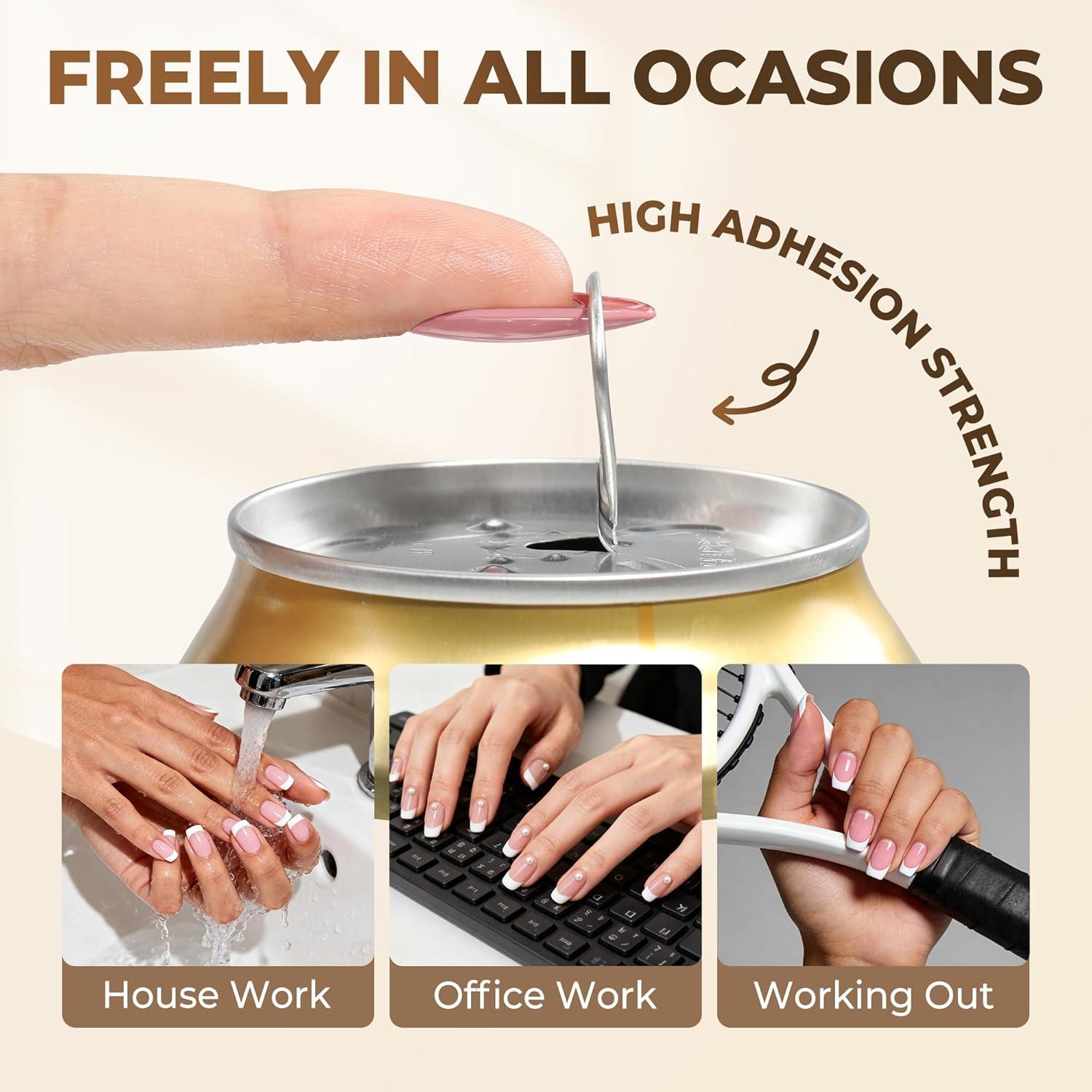 imageUNA GELLA 9 in 1 Gel Nail Glue for Clear Acrylic Nails Tips 2Pcs 10ml Long Lasting Super Strong Brush on Nail Gel Glue for False Press on Nails Tips Base Blooming Gel U V Light RequiredB2Pcs 10ml Gel Nail Glue