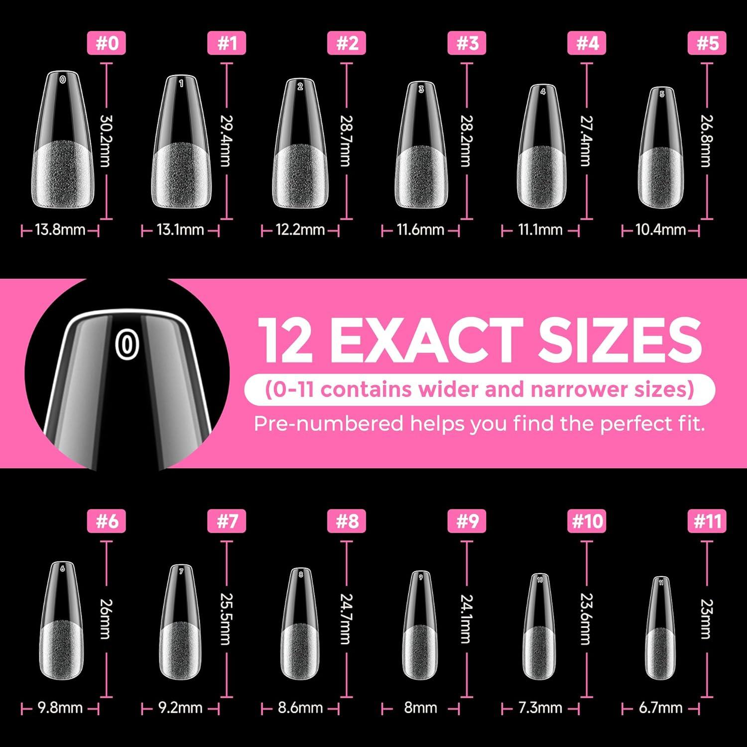 imageUNA GELLA 9 in 1 Gel Nail Glue for Clear Acrylic Nails Tips 2Pcs 10ml Long Lasting Super Strong Brush on Nail Gel Glue for False Press on Nails Tips Base Blooming Gel U V Light RequiredLong Coffin Nail Tips 216pcs