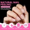 UNA GELLA 9 in 1 Gel Nail Glue for Clear Acrylic Nails Tips 2Pcs 10ml Long Lasting Super Strong Brush on Nail Gel Glue for False Press on Nails Tips Base Blooming Gel, U V Light Required(Short Square Nail Tips 216pcs)