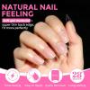 UNA GELLA 9 in 1 Gel Nail Glue for Clear Acrylic Nails Tips 2Pcs 10ml Long Lasting Super Strong Brush on Nail Gel Glue for False Press on Nails Tips Base Blooming Gel, U V Light Required(B-Medium Almond)