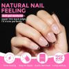UNA GELLA 9 in 1 Gel Nail Glue for Clear Acrylic Nails Tips 2Pcs 10ml Long Lasting Super Strong Brush on Nail Gel Glue for False Press on Nails Tips Base Blooming Gel, U V Light Required(Short Almond Round Nail Tips 216pcs)