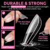 UNA GELLA 9 in 1 Gel Nail Glue for Clear Acrylic Nails Tips 2Pcs 10ml Long Lasting Super Strong Brush on Nail Gel Glue for False Press on Nails Tips Base Blooming Gel, U V Light Required(Extra Short Coffin Nail Tips 216pcs)