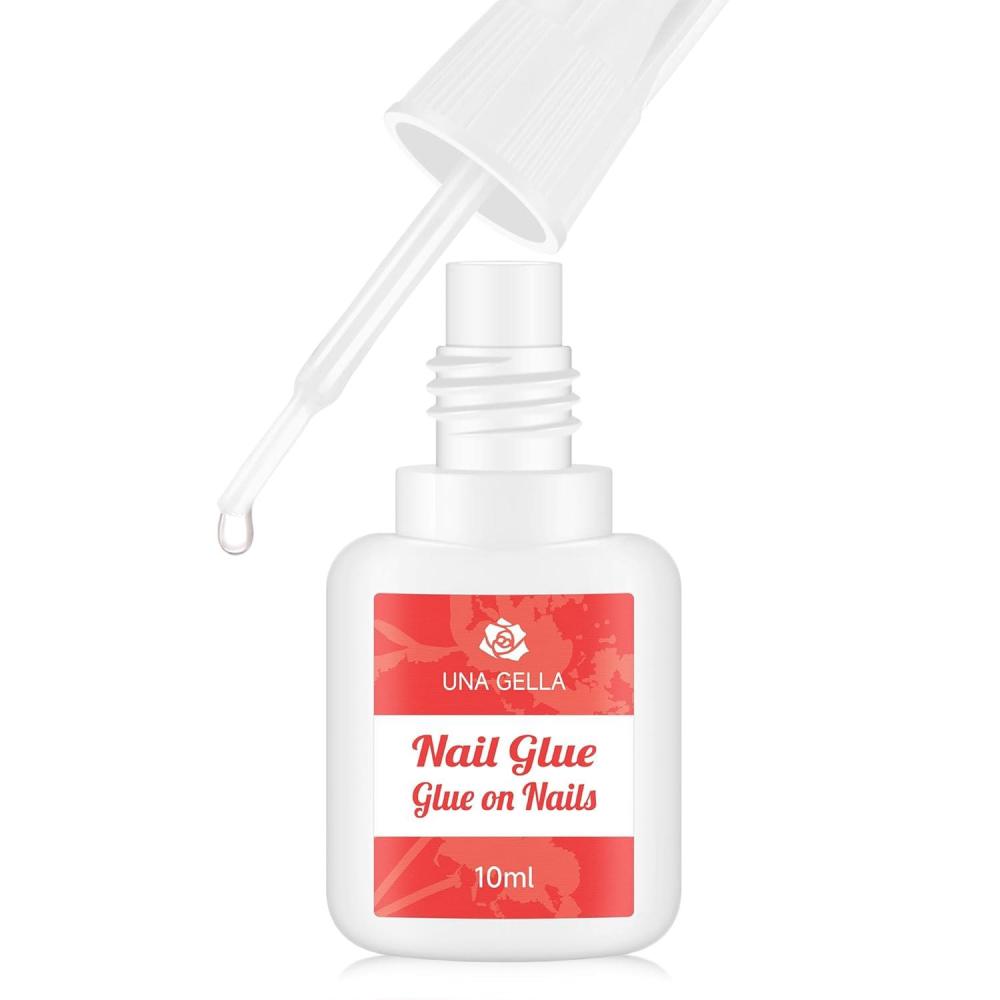 imageUNA GELLA 15ml Semi Solid Nail Glue Gel with 10ml Nail Glue Remover for Press On Nails Tips No Lamp Needed Super Strong Gel Nail Glue with 2 in 1 Acrylic Nails Remover Long Lasting Fake Nails KitSuper Strong Glue