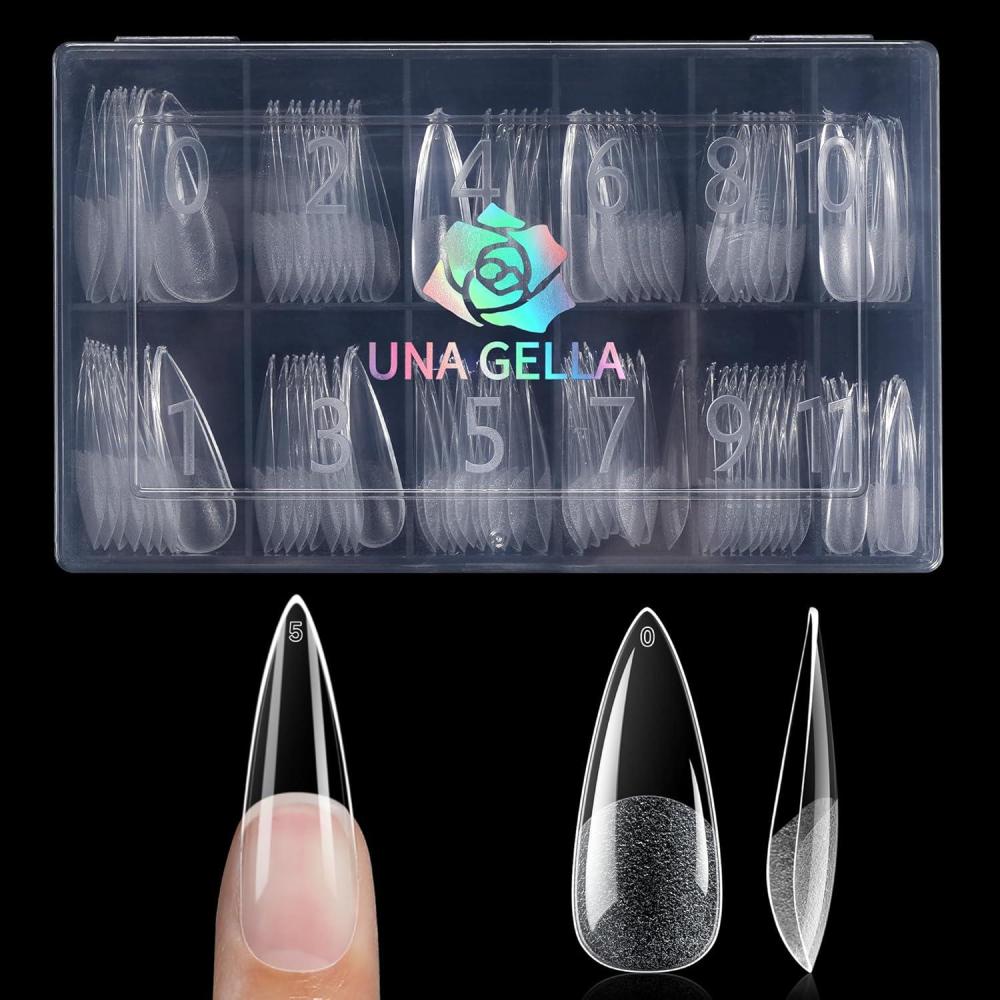 imageUNA GELLA 15ml Semi Solid Nail Glue Gel with 10ml Nail Glue Remover for Press On Nails Tips No Lamp Needed Super Strong Gel Nail Glue with 2 in 1 Acrylic Nails Remover Long Lasting Fake Nails KitD2Long Stiletto