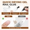 UNA GELLA 15ml Semi Solid Nail Glue Gel with 10ml Nail Glue Remover for Press On Nails Tips No Lamp Needed Super Strong Gel Nail Glue with 2 in 1 Acrylic Nails Remover Long Lasting Fake Nails Kit(A0-Semi Solid Nail Glue)