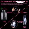 UNA GELLA 15ml Semi Solid Nail Glue Gel with 10ml Nail Glue Remover for Press On Nails Tips No Lamp Needed Super Strong Gel Nail Glue with 2 in 1 Acrylic Nails Remover Long Lasting Fake Nails Kit(A1-Short Coffin)