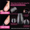 UNA GELLA 15ml Semi Solid Nail Glue Gel with 10ml Nail Glue Remover for Press On Nails Tips No Lamp Needed Super Strong Gel Nail Glue with 2 in 1 Acrylic Nails Remover Long Lasting Fake Nails Kit(A1-Short Coffin)