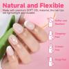UNA GELLA 15ml Semi Solid Nail Glue Gel with 10ml Nail Glue Remover for Press On Nails Tips No Lamp Needed Super Strong Gel Nail Glue with 2 in 1 Acrylic Nails Remover Long Lasting Fake Nails Kit(A-Short Oval)