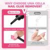 UNA GELLA 15ml Semi Solid Nail Glue Gel with 10ml Nail Glue Remover for Press On Nails Tips No Lamp Needed Super Strong Gel Nail Glue with 2 in 1 Acrylic Nails Remover Long Lasting Fake Nails Kit(A-Nail Glue Remover)