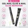 UNA GELLA 15ml Semi Solid Nail Glue Gel with 10ml Nail Glue Remover for Press On Nails Tips No Lamp Needed Super Strong Gel Nail Glue with 2 in 1 Acrylic Nails Remover Long Lasting Fake Nails Kit(A0-Semi Nail Glue & Remover Kit)