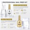UNA GELLA Nail Prep Dehydrator & Acid-Free Primer Set – Professional Non-Acid Nail Primer for Acrylic, Gel, Dip Powder, Prevents Lifting, Long-Lasting Manicure up to 30 Days, 0.5oz Salon & DIY Kit