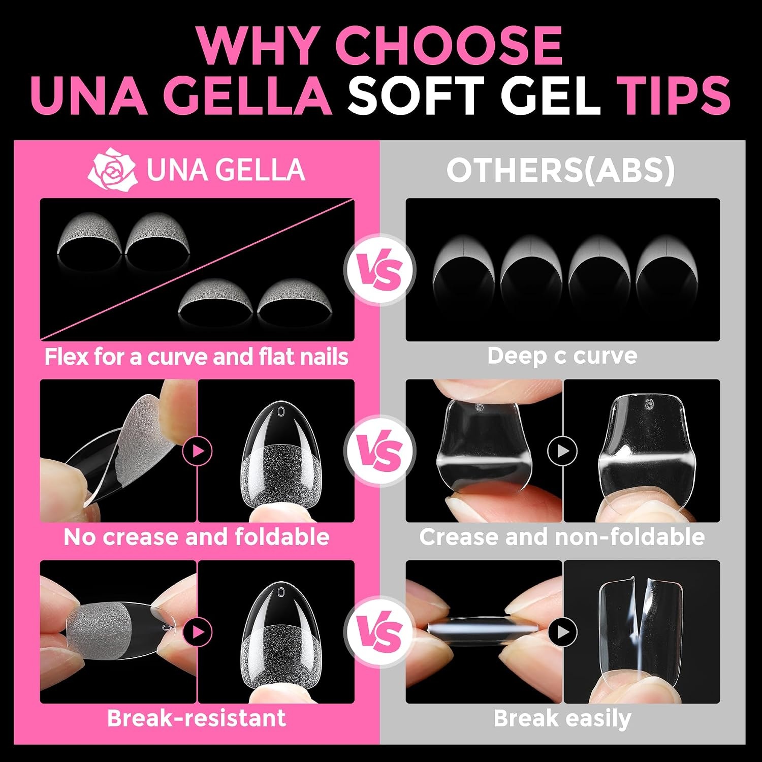 image:imageUNA GELLA Extra Short Sharp Square Nail Tips 216Pcs 12 Sizes Prebuffed Soft Gel Nail Tips Sharp Square Half Matte Full Cover Clear Fake Nails Extensions for DIY amp Salon Manicure Clear Press on NailsExtra Short Almond Nail Tips 216pcs