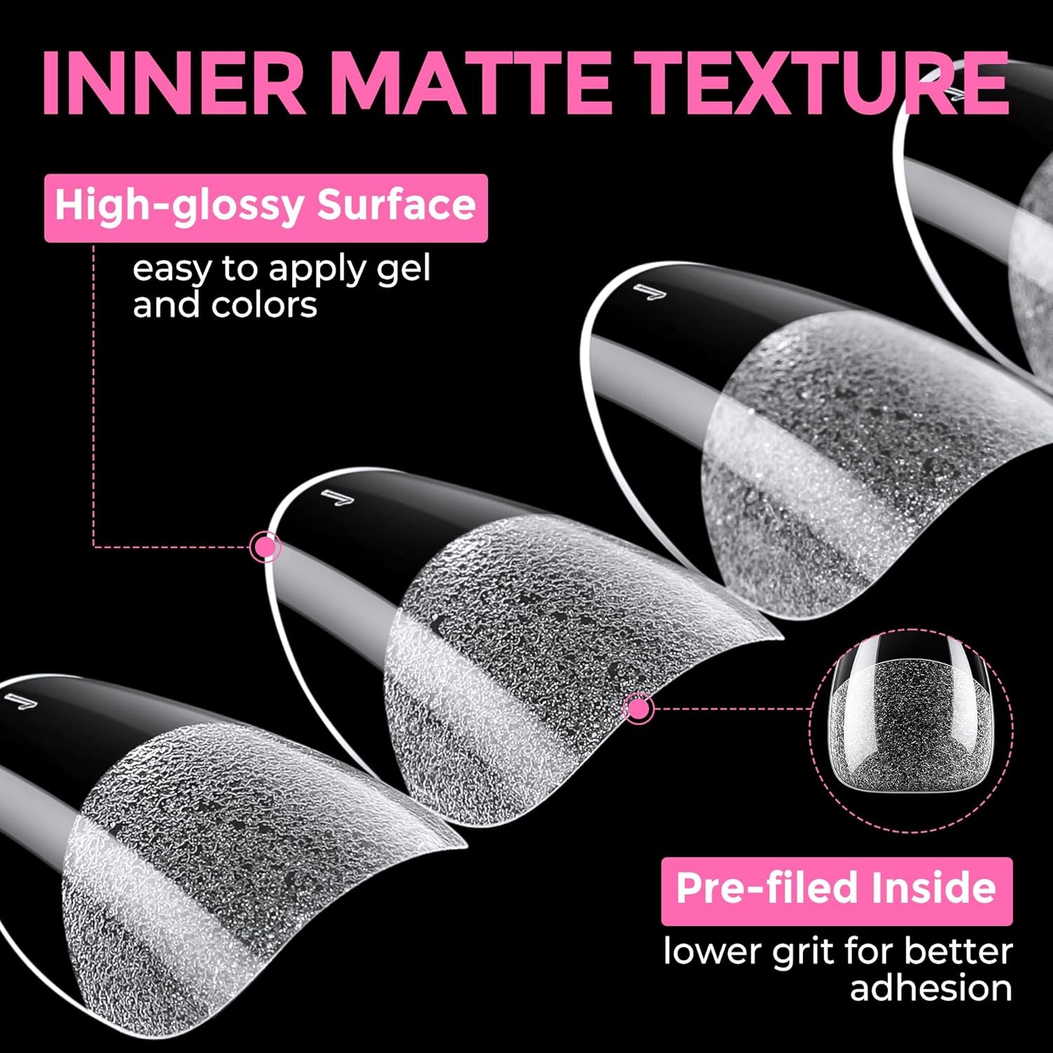 image:imageUNA GELLA Extra Short Sharp Square Nail Tips 216Pcs 12 Sizes Prebuffed Soft Gel Nail Tips Sharp Square Half Matte Full Cover Clear Fake Nails Extensions for DIY amp Salon Manicure Clear Press on NailsExtra Short Almond Nail Tips 216pcs