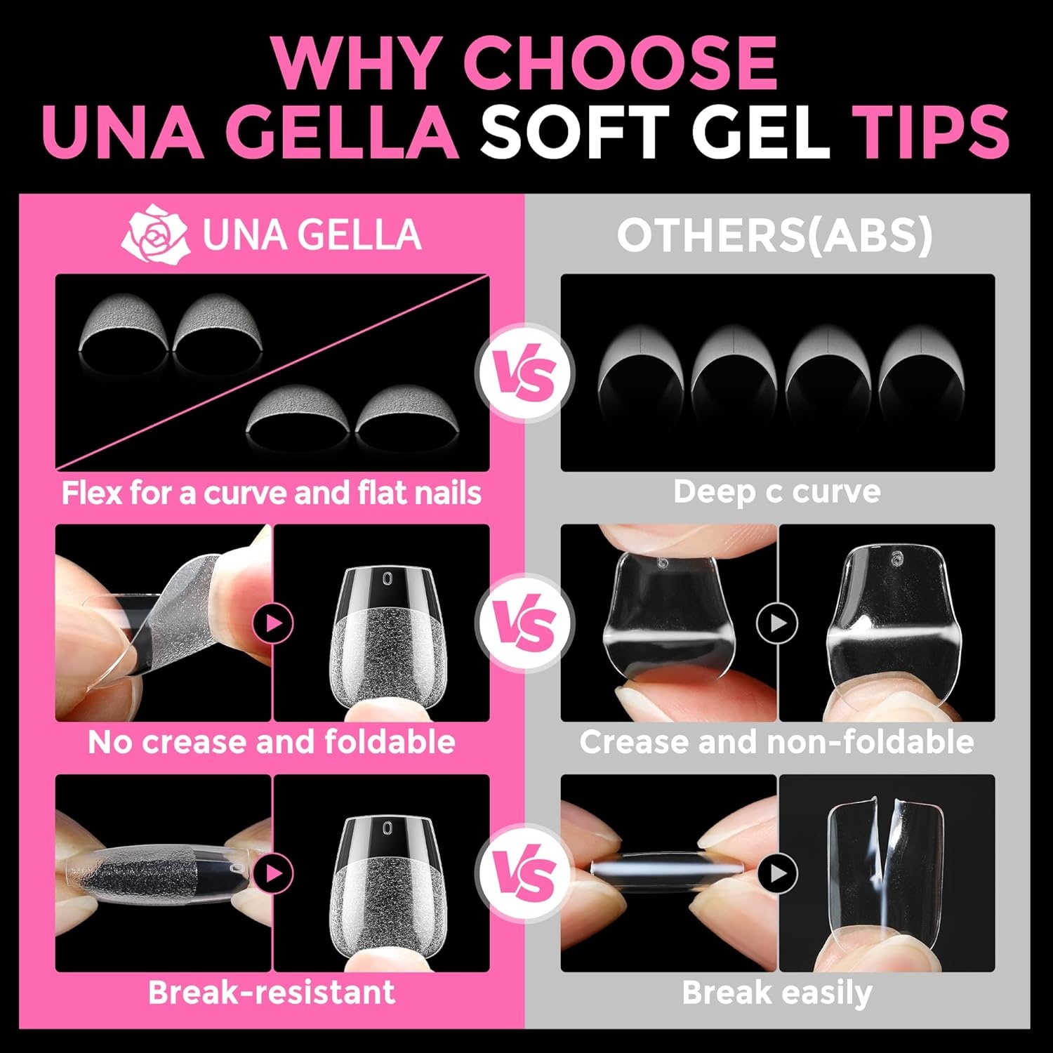 image:imageUNA GELLA Extra Short Sharp Square Nail Tips 216Pcs 12 Sizes Prebuffed Soft Gel Nail Tips Sharp Square Half Matte Full Cover Clear Fake Nails Extensions for DIY amp Salon Manicure Clear Press on NailsExtra Short Coffin Nail Tips 216pcs