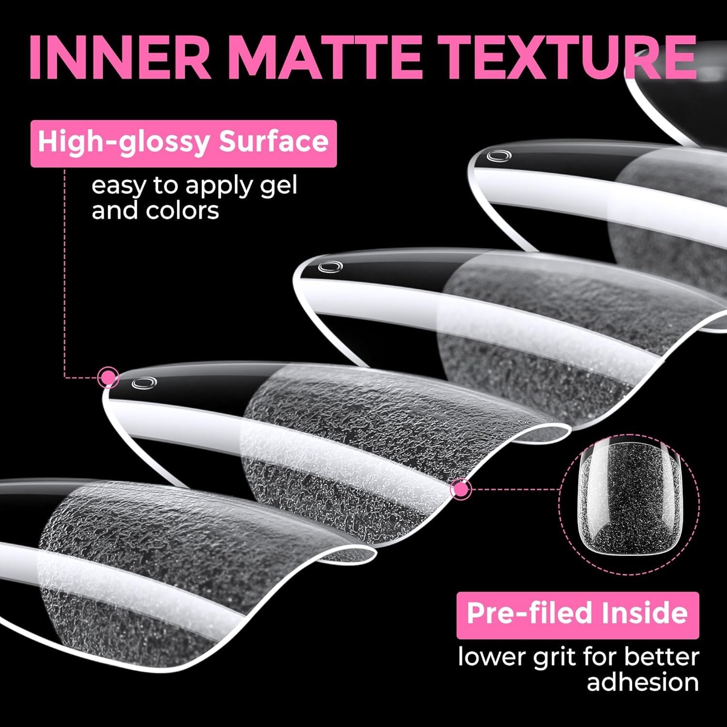image:imageUNA GELLA Extra Short Sharp Square Nail Tips 216Pcs 12 Sizes Prebuffed Soft Gel Nail Tips Sharp Square Half Matte Full Cover Clear Fake Nails Extensions for DIY amp Salon Manicure Clear Press on NailsPointed Almond Nail Tips 216pcs
