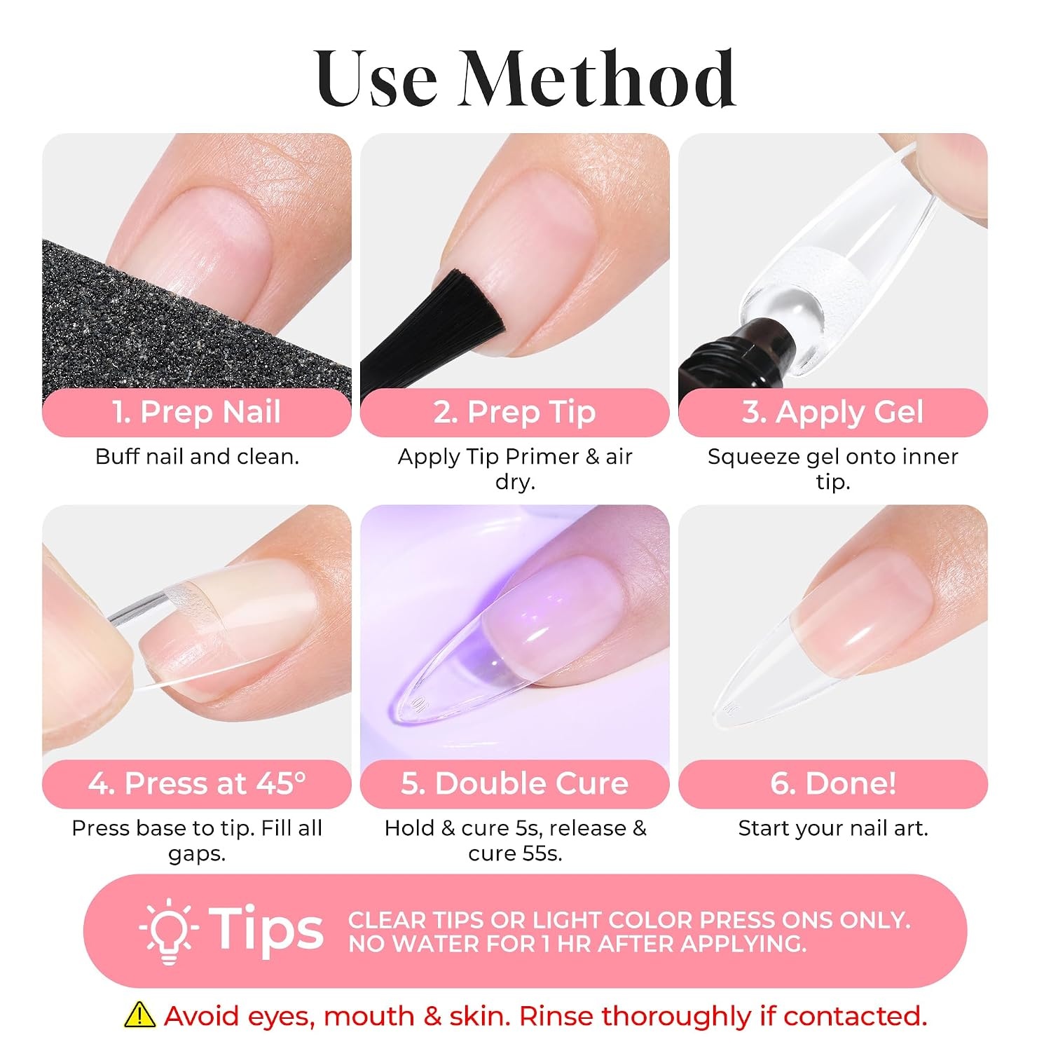 image:imageUNA GELLA Extra Short Sharp Square Nail Tips 216Pcs 12 Sizes Prebuffed Soft Gel Nail Tips Sharp Square Half Matte Full Cover Clear Fake Nails Extensions for DIY amp Salon Manicure Clear Press on NailsB1 Pcs Nail Tips Glue