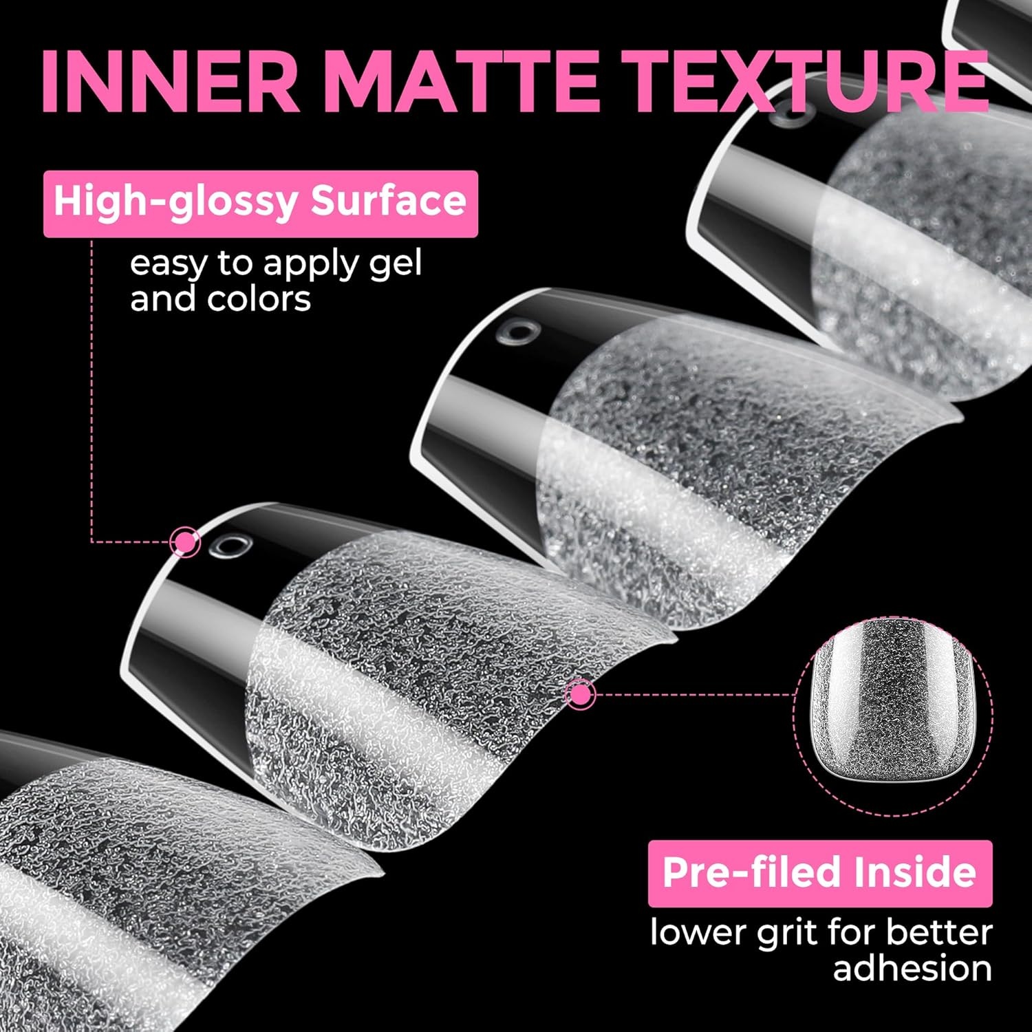 image:imageUNA GELLA Extra Short Sharp Square Nail Tips 216Pcs 12 Sizes Prebuffed Soft Gel Nail Tips Sharp Square Half Matte Full Cover Clear Fake Nails Extensions for DIY amp Salon Manicure Clear Press on NailsExtra Short Coffin Nail Tips 216pcs
