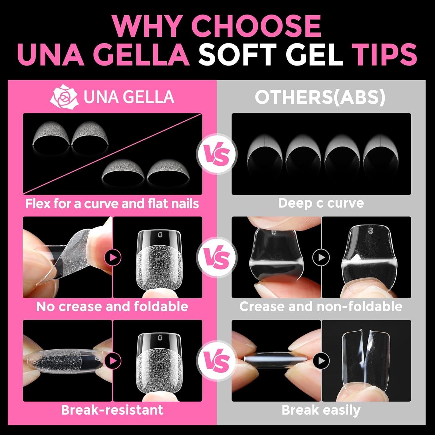 image:imageUNA GELLA Extra Short Sharp Square Nail Tips 216Pcs 12 Sizes Prebuffed Soft Gel Nail Tips Sharp Square Half Matte Full Cover Clear Fake Nails Extensions for DIY amp Salon Manicure Clear Press on NailsExtra Short Square Nail Tips 216pcs