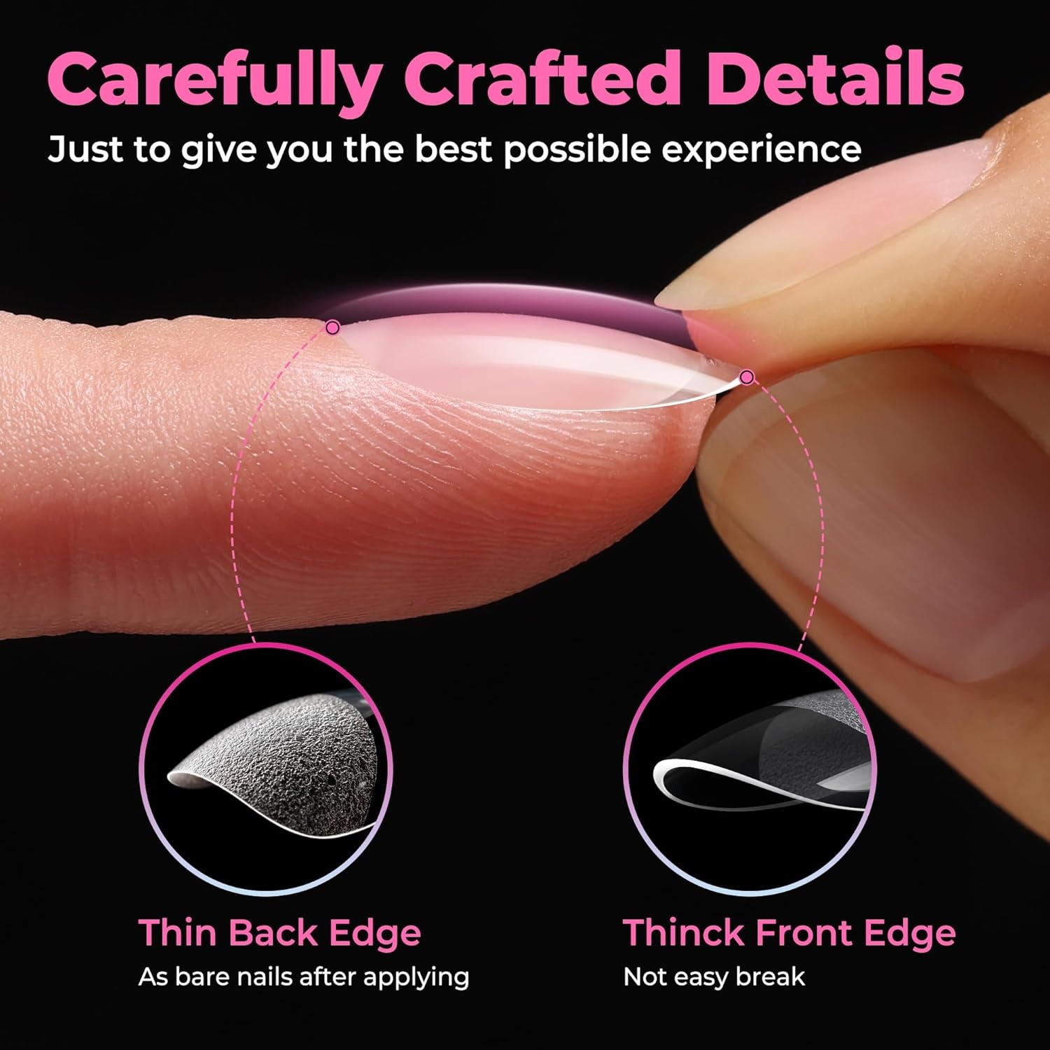 image:imageUNA GELLA Extra Short Sharp Square Nail Tips 216Pcs 12 Sizes Prebuffed Soft Gel Nail Tips Sharp Square Half Matte Full Cover Clear Fake Nails Extensions for DIY amp Salon Manicure Clear Press on NailsExtra Short Oval