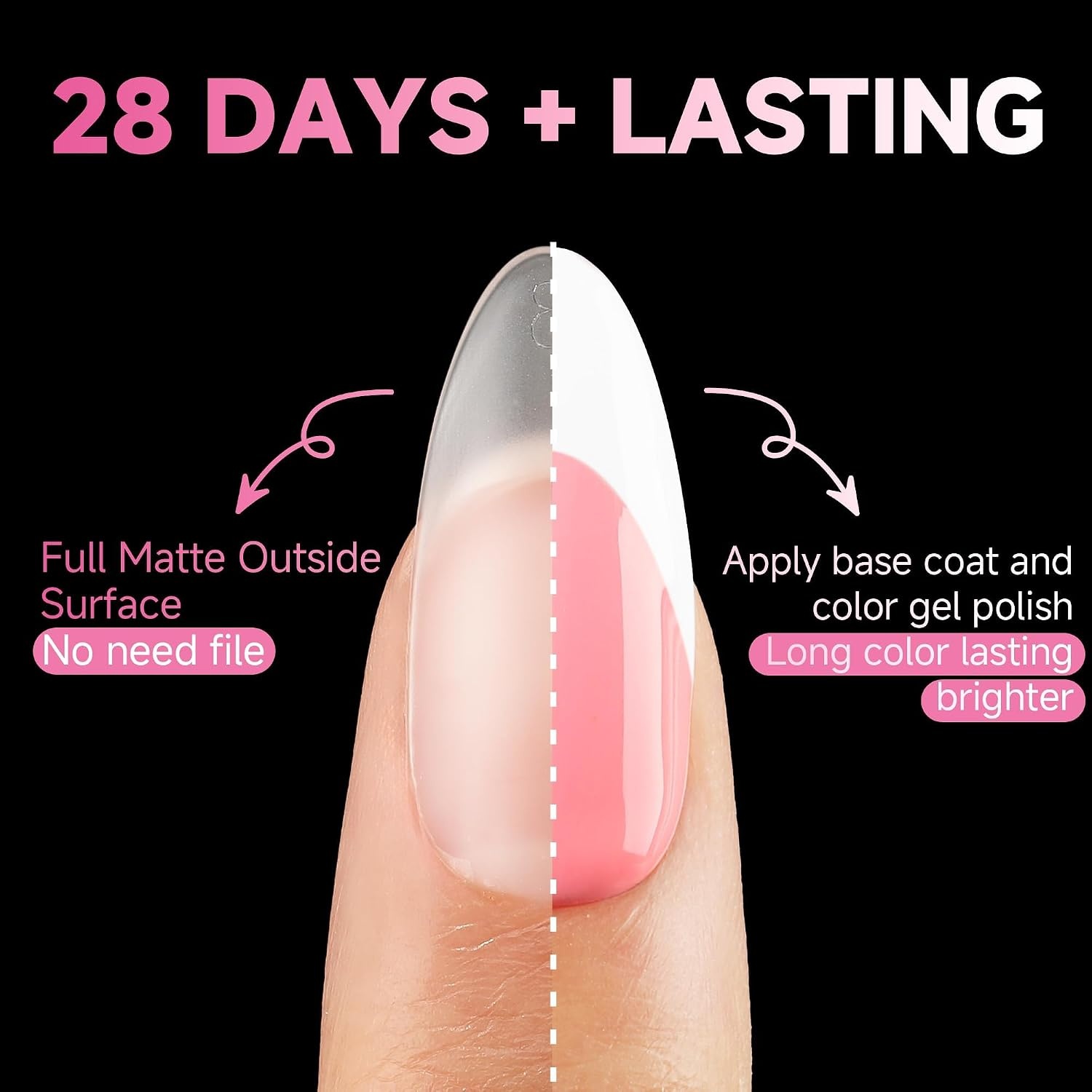image:imageUNA GELLA Almond Press On Nails 32Pcs 16 Sizes Pastel Lilac Lavender Fake Nails with Glue and Adhesive Tabs Opaque Reusable Glue On Nails Kit for Women ManicureMediumAlmond