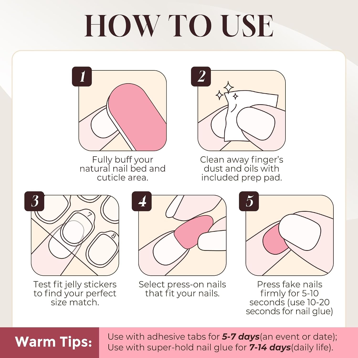 image:imageUNA GELLA Almond Press On Nails 32Pcs 16 Sizes Pastel Lilac Lavender Fake Nails with Glue and Adhesive Tabs Opaque Reusable Glue On Nails Kit for Women ManicureCherry Red