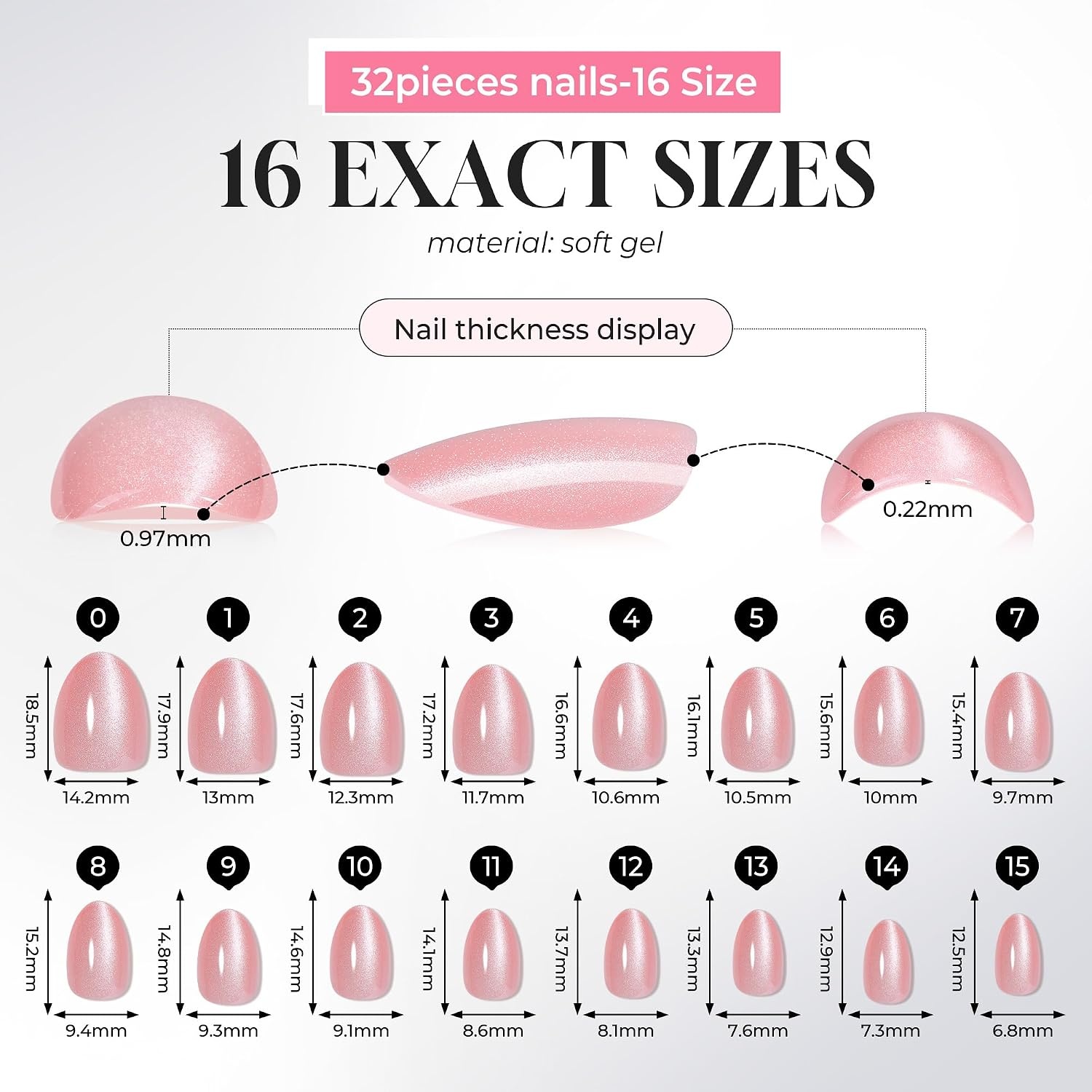 image:imageUNA GELLA Almond Press On Nails 32Pcs 16 Sizes Pastel Lilac Lavender Fake Nails with Glue and Adhesive Tabs Opaque Reusable Glue On Nails Kit for Women ManicureVelvet Nude