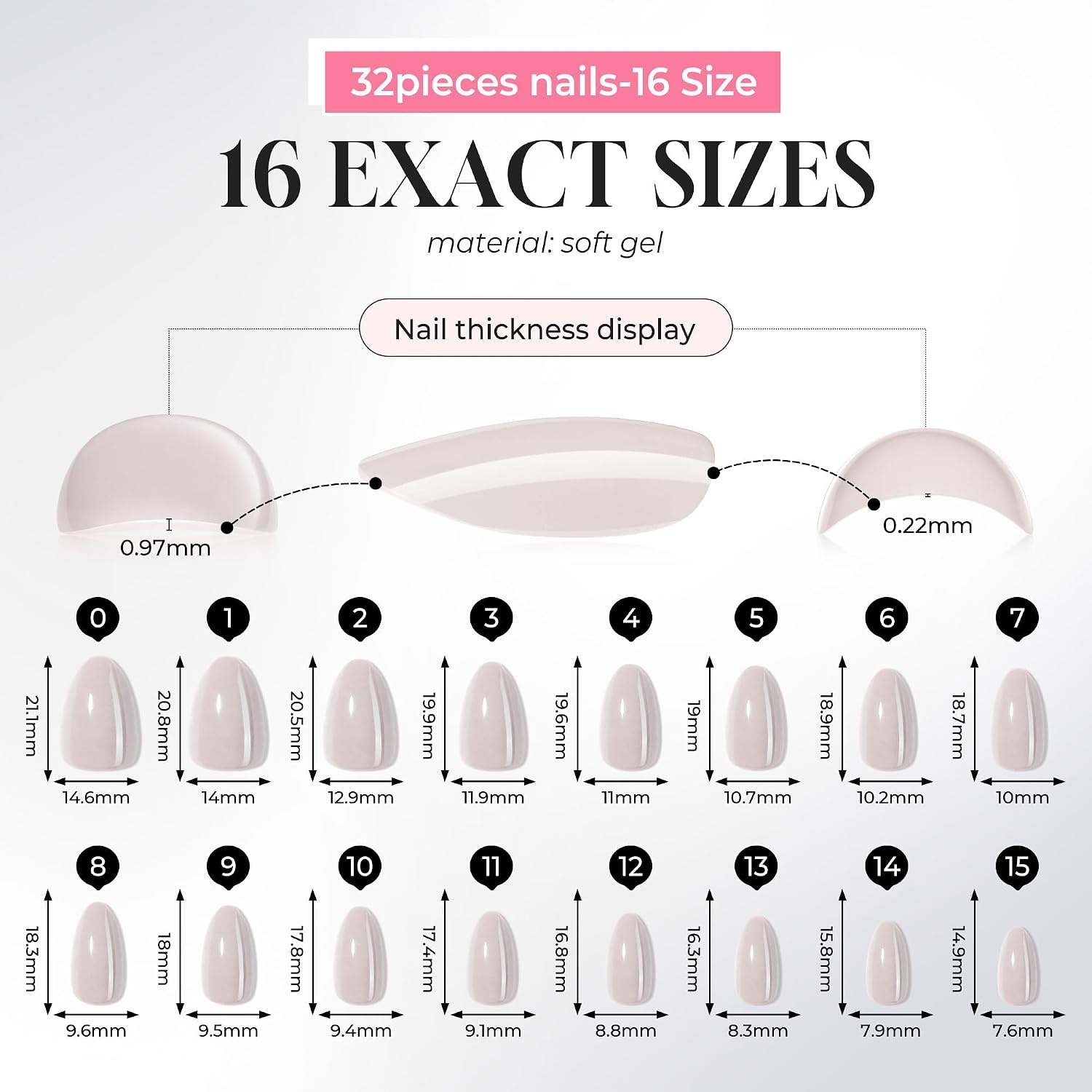 image:imageUNA GELLA Almond Press On Nails 32Pcs 16 Sizes Pastel Lilac Lavender Fake Nails with Glue and Adhesive Tabs Opaque Reusable Glue On Nails Kit for Women ManicureEarl Grey Latte